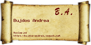 Bujdos Andrea névjegykártya