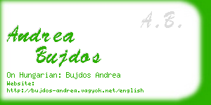 andrea bujdos business card